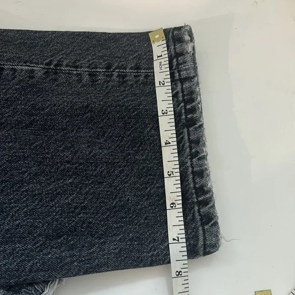 Zara Women Denim Collection Black Distressed High Rise Straight Leg Woman's Sz 6 - Picture 12 of 12